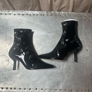 Schutz charleni black patent leather boots booties 10.5